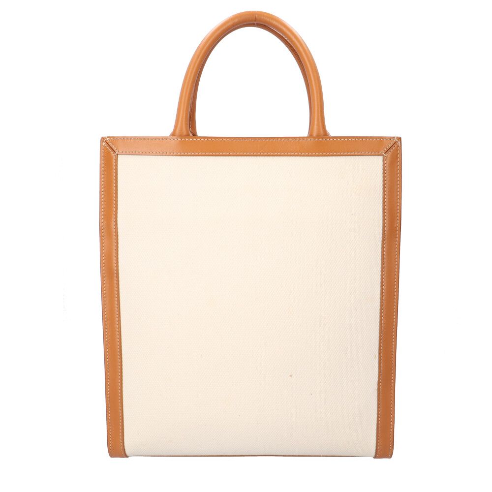Celine Small Vertical Cabas Shoulder Bag Canvas White Paleo — view 3