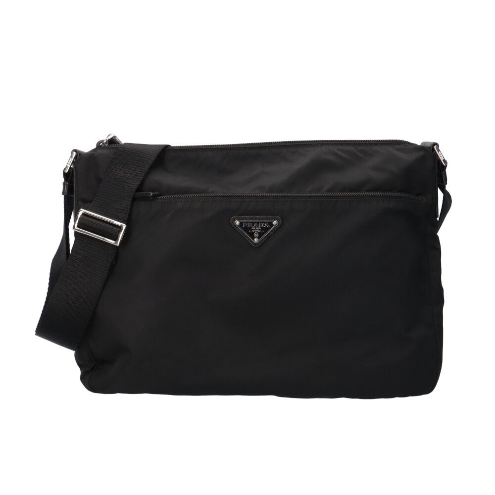 Prada Shoulder Bag Nylon Black Ancient