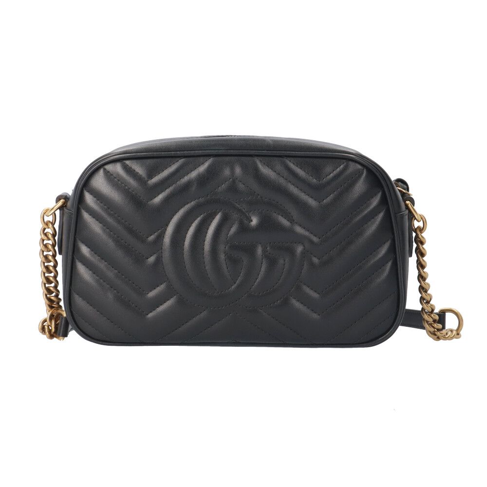 Gucci GG Marmont Shoulder Bag Leather Black Vintage — view 3