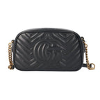 Gucci GG Marmont Shoulder Bag Leather Black Vintage — view 3