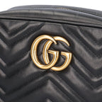 Gucci GG Marmont Shoulder Bag Leather Black Vintage — view 7