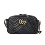 Gucci GG Marmont Shoulder Bag Leather Black Vintage