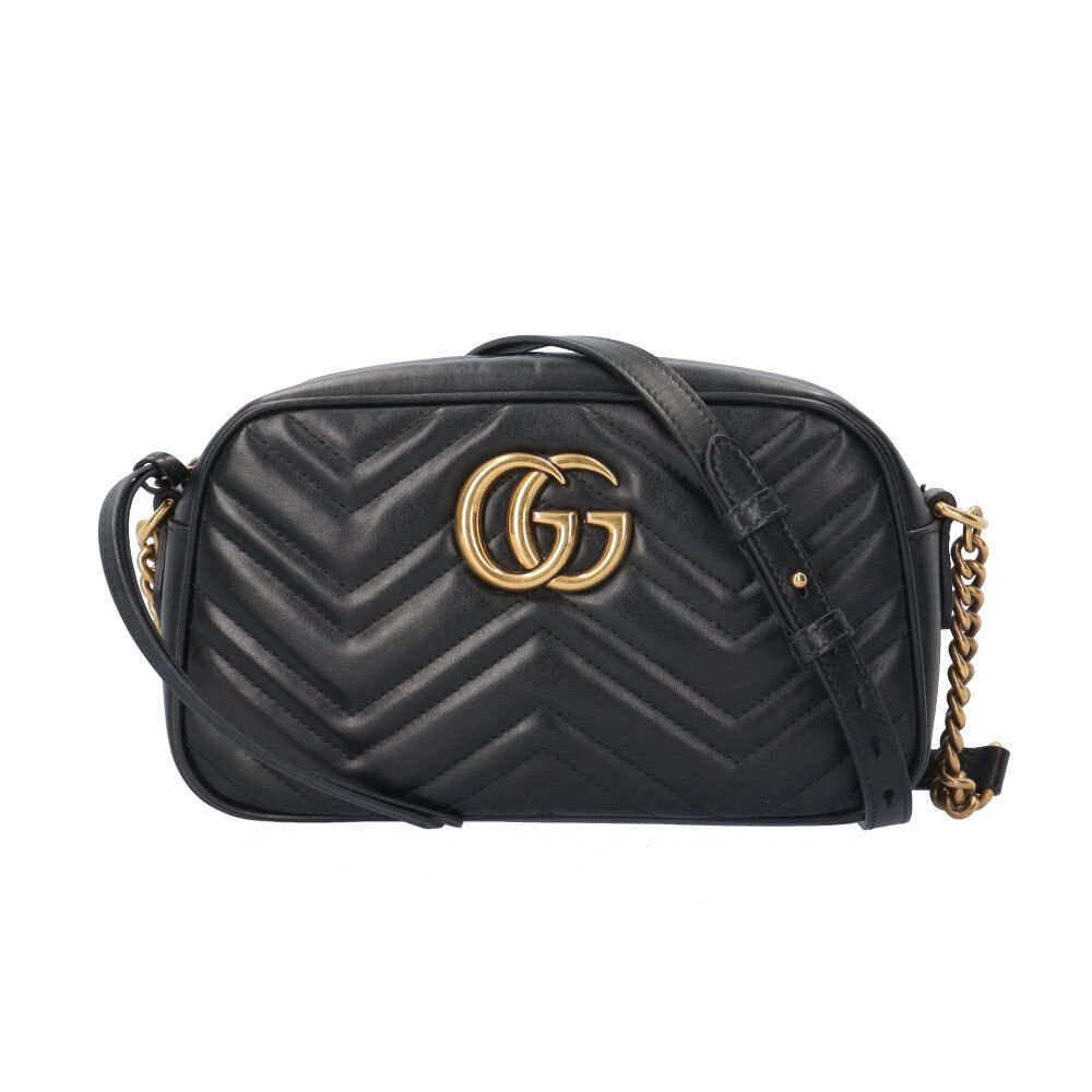 Gucci GG Marmont Shoulder Bag Leather Black Vintage