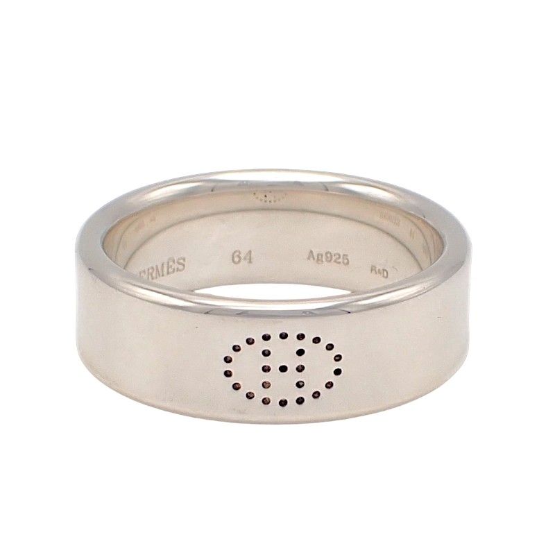 Hermes Eclipse Ribbon Actual Ring 925 Sterling Silver Stamp 64 — view 2