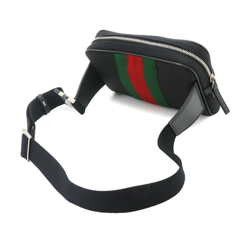 Gucci Sherry Line Belt Bag Canvas Leather Black Silver — view 6