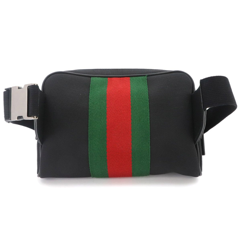 Gucci Sherry Line Belt Bag Canvas Leather Black Silver — view 3