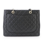 Chanel Quilted Grand Shopping Chain Tote Bag GST Caviar Leather Black — view 3