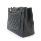 Chanel Quilted Grand Shopping Chain Tote Bag GST Caviar Leather Black — view 4