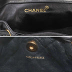Chanel Quilted Chain Backpack Lambskin Black Vintage Gold Duma — view 7