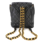 Chanel Quilted Chain Backpack Lambskin Black Vintage Gold Duma — view 2
