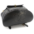 Chanel Quilted Chain Backpack Lambskin Black Vintage Gold Duma — view 4