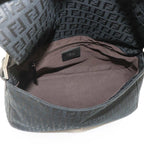 Fendi Zucchino Mamma Bucket Shoulder Bag Canvas Black Silver — view 7