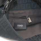 Fendi Zucchino Mamma Bucket Shoulder Bag Canvas Black Silver — view 8