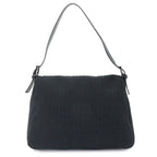 Fendi Zucchino Mamma Bucket Shoulder Bag Canvas Black Silver — view 3