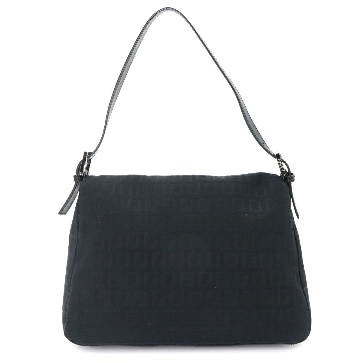 Fendi Zucchino Mamma Bucket Shoulder Bag Canvas Black Silver — view 3