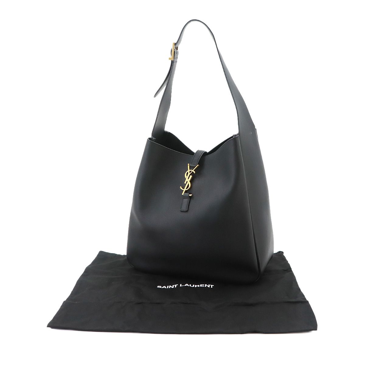 Saint Laurent le 5 a 7 Soft Large Shoulder Bag Leather Black — view 2