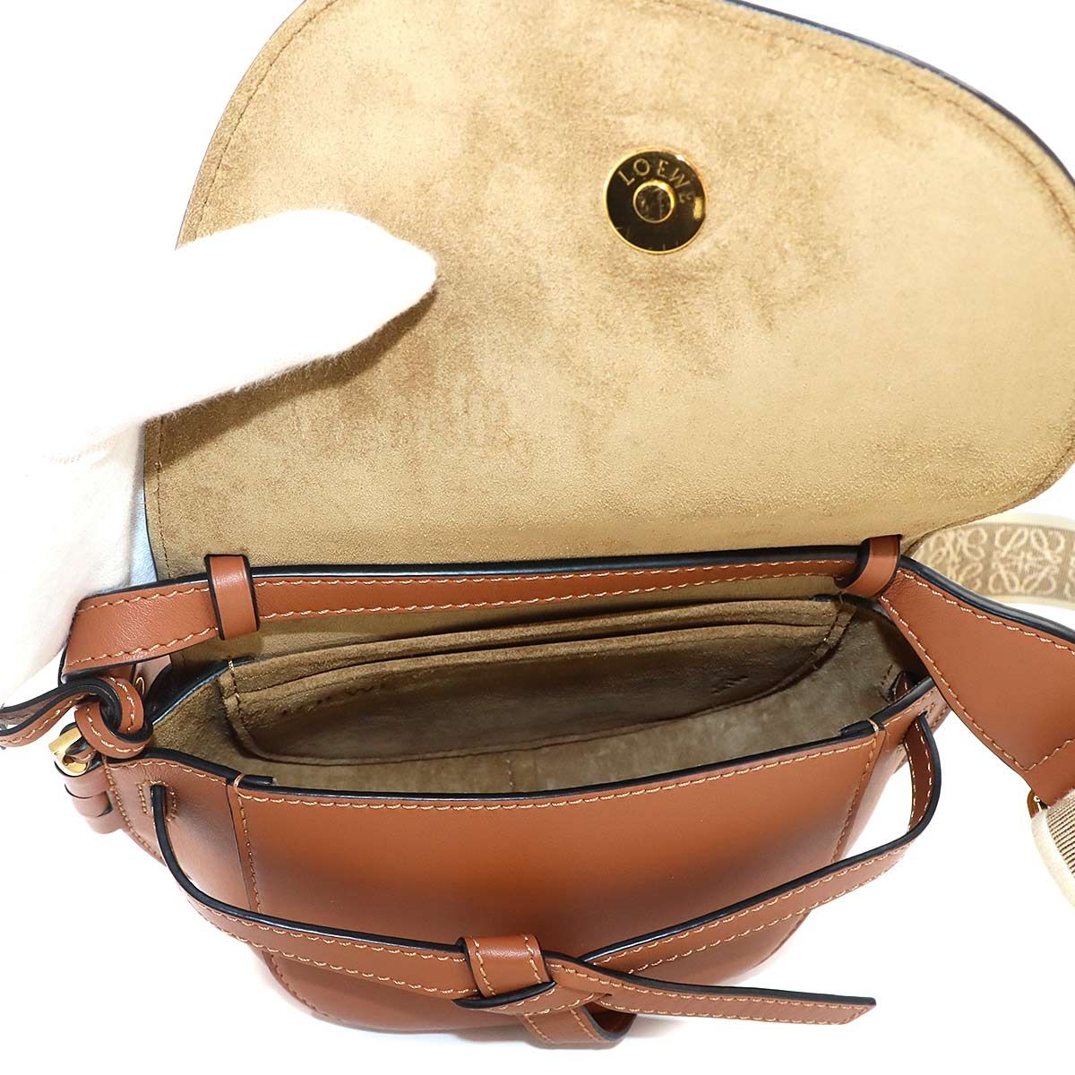 Loewe Gate Dual Mini Shoulder Bag Leather Brown Gold — view 6