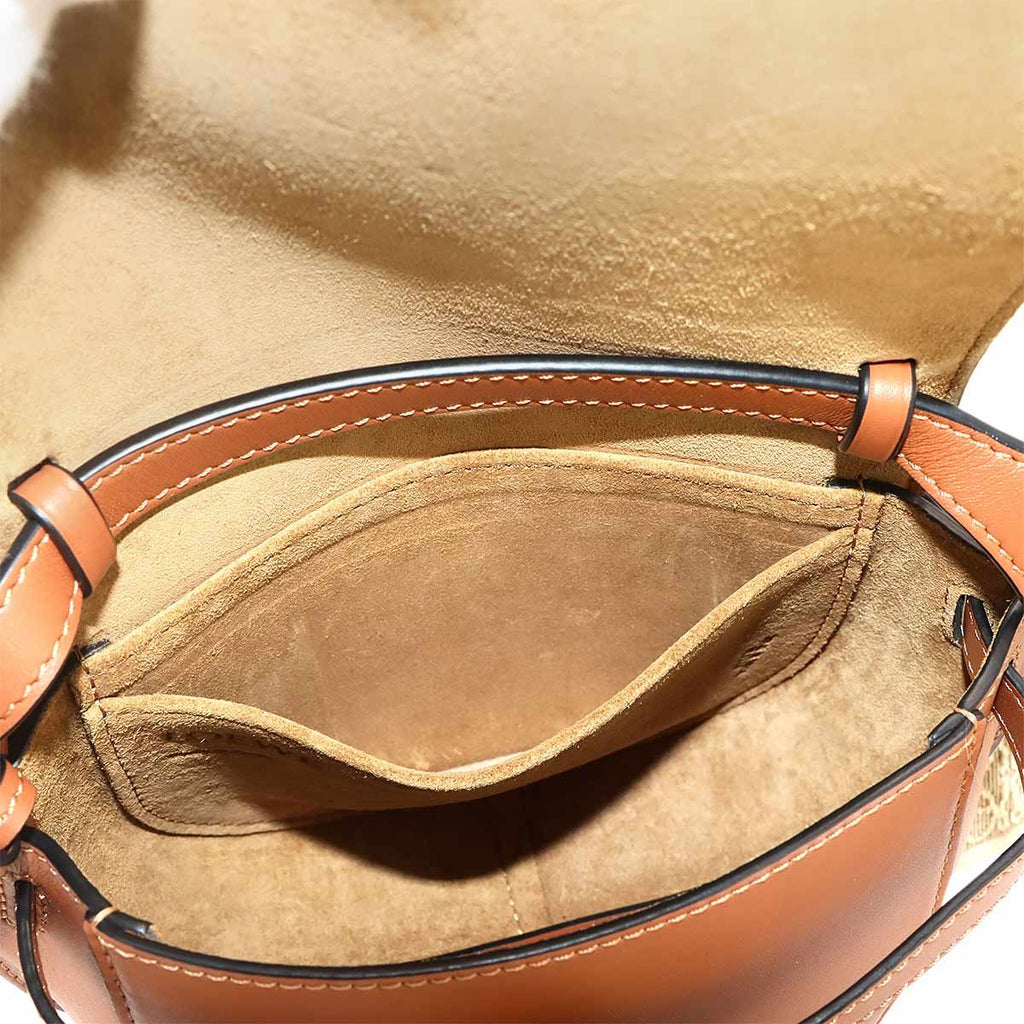 Loewe Gate Dual Mini Shoulder Bag Leather Brown Gold — view 8
