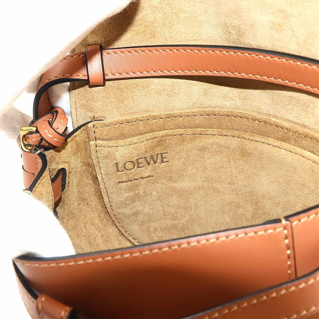 Loewe Gate Dual Mini Shoulder Bag Leather Brown Gold — view 7
