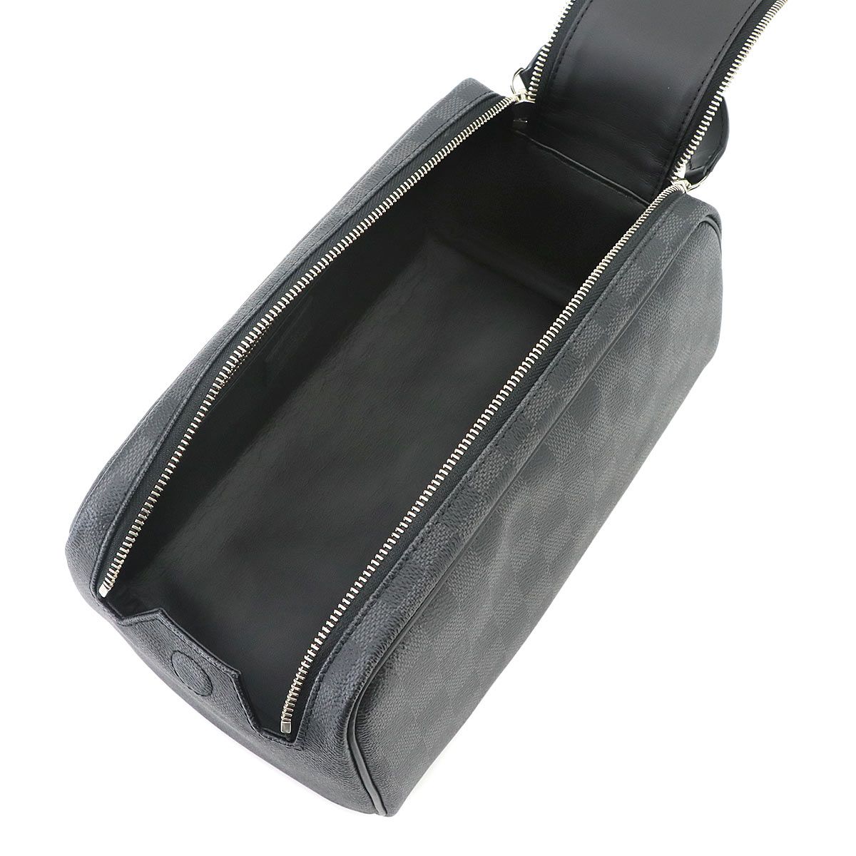 Louis Vuitton Damier Graphite Dopp Kit Hand Bag Black Gray — view 6