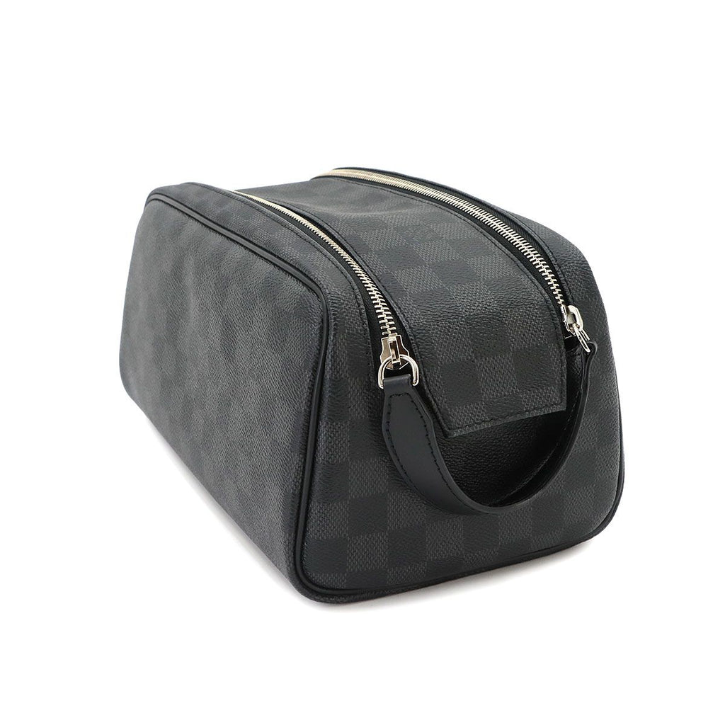 Louis Vuitton Damier Graphite Dopp Kit Hand Bag Black Gray — view 3