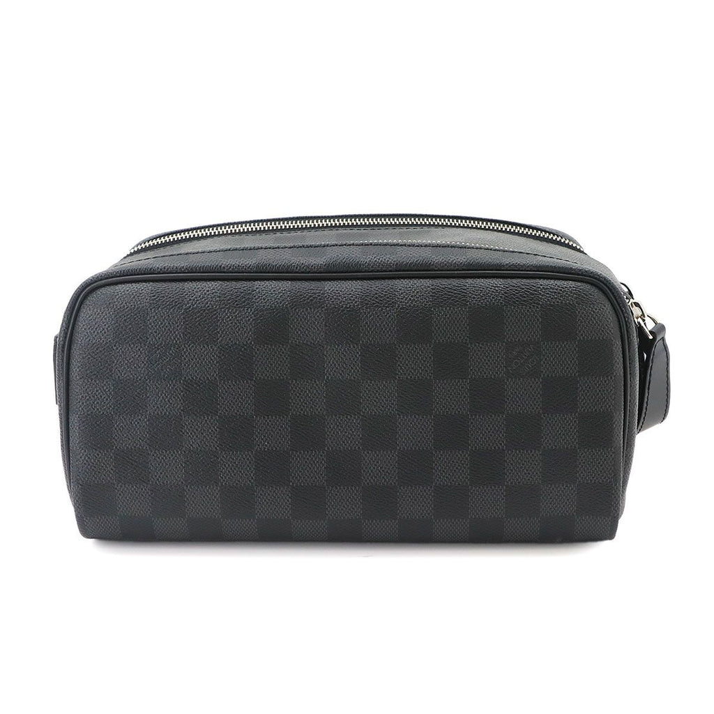 Louis Vuitton Damier Graphite Dopp Kit Hand Bag Black Gray — view 2