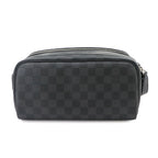 Louis Vuitton Damier Graphite Dopp Kit Hand Bag Black Gray — view 2