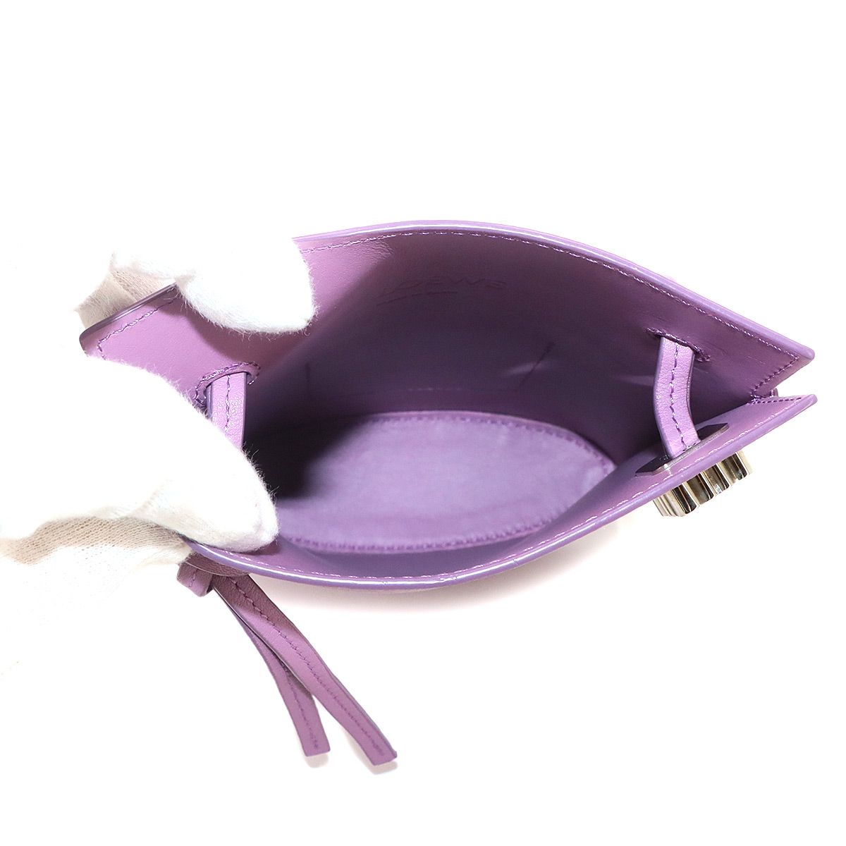 Loewe Dice Pocket Shoulder Bag Leather Purple Silver — view 7