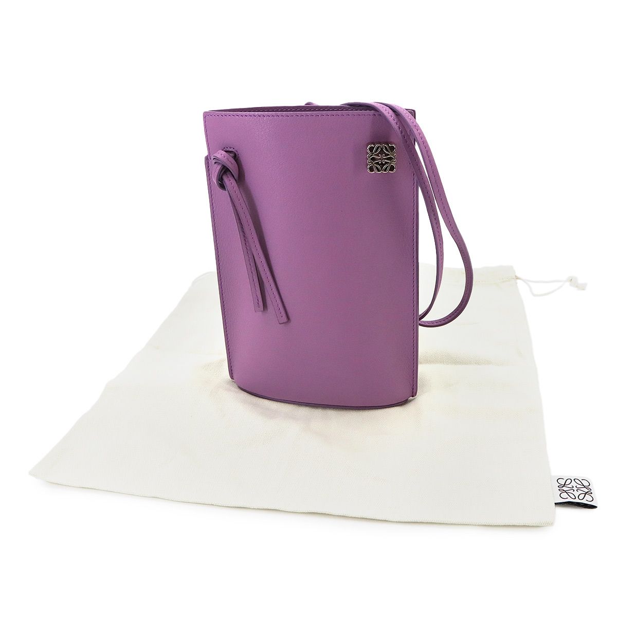 Loewe Dice Pocket Shoulder Bag Leather Purple Silver — view 2