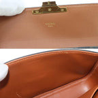 Celine Triomphe Claude Shoulder Bag Leather Tan Black Brown — view 8