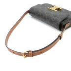 Celine Triomphe Claude Shoulder Bag Leather Tan Black Brown — view 6