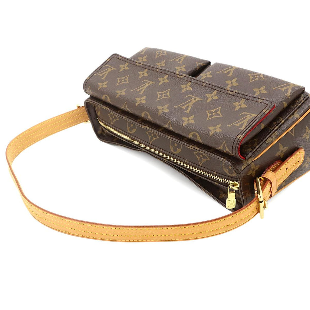 Louis Vuitton Monogram Viva Cite MM Shoulder Bag Brown Gold — view 6