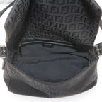 Fendi Zucchino Mamma Bucket Shoulder Bag Canvas Black Silver — view 6