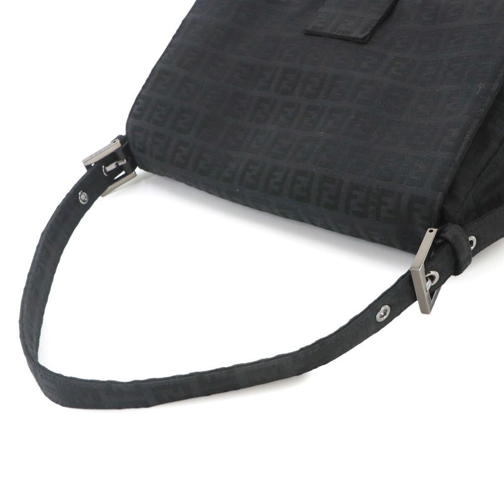 Fendi Zucchino Mamma Bucket Shoulder Bag Canvas Black Silver — view 5