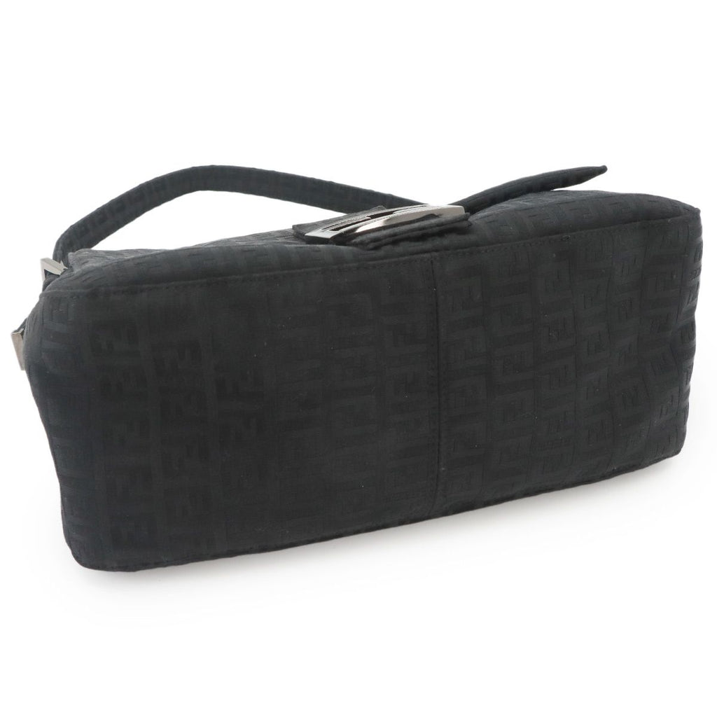 Fendi Zucchino Mamma Bucket Shoulder Bag Canvas Black Silver — view 4