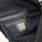 Fendi Zucchino Mamma Bucket Shoulder Bag Canvas Black Silver — view 7