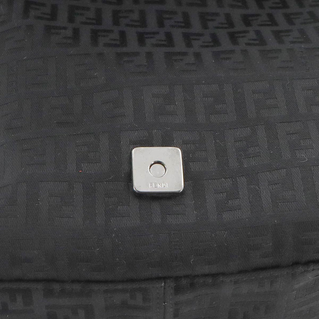 Fendi Zucchino Mamma Bucket Shoulder Bag Canvas Black Silver — view 8