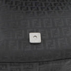 Fendi Zucchino Mamma Bucket Shoulder Bag Canvas Black Silver — view 8