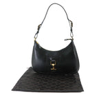 Gucci Shoulder Bag Leather Black Gold — view 2