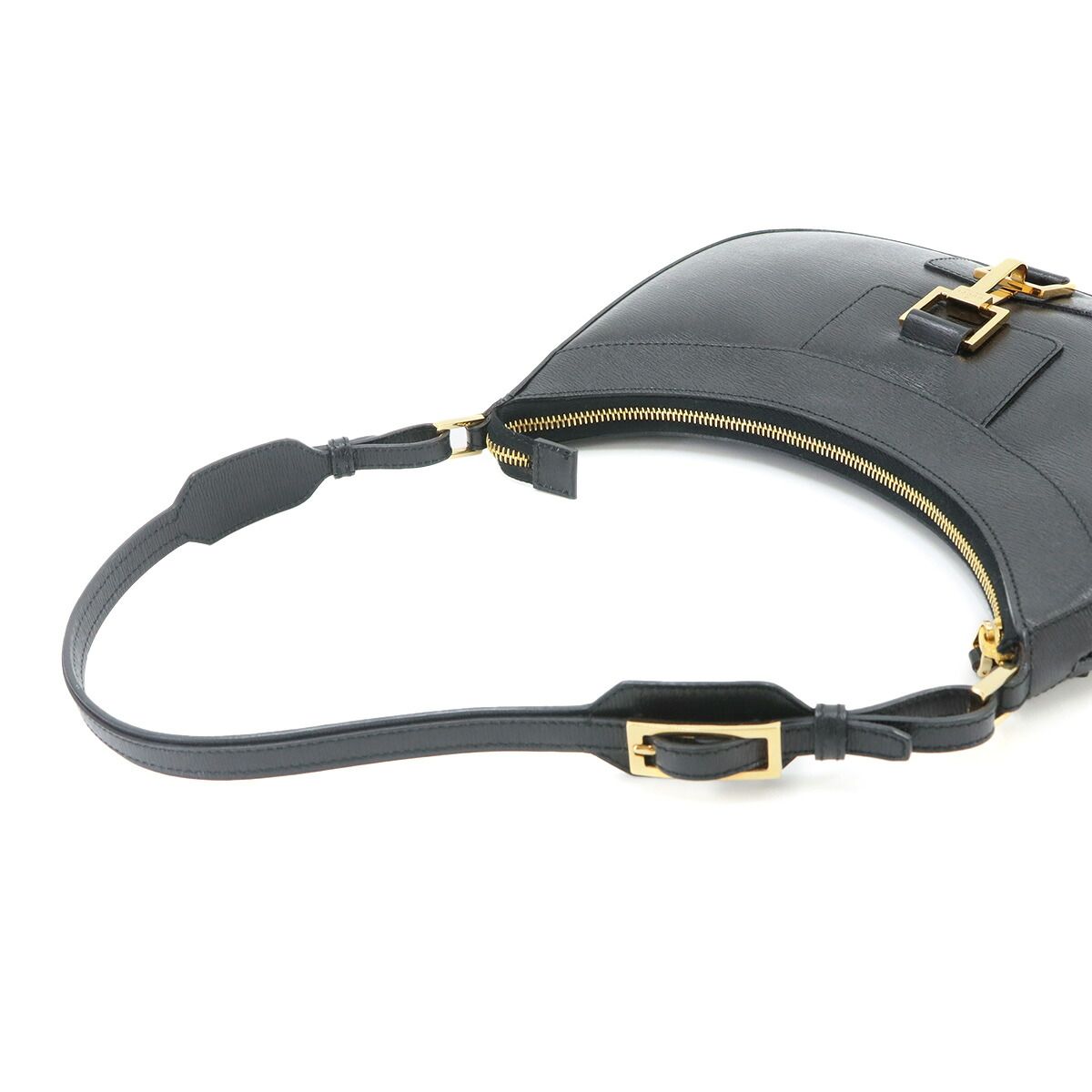 Gucci Shoulder Bag Leather Black Gold — view 6
