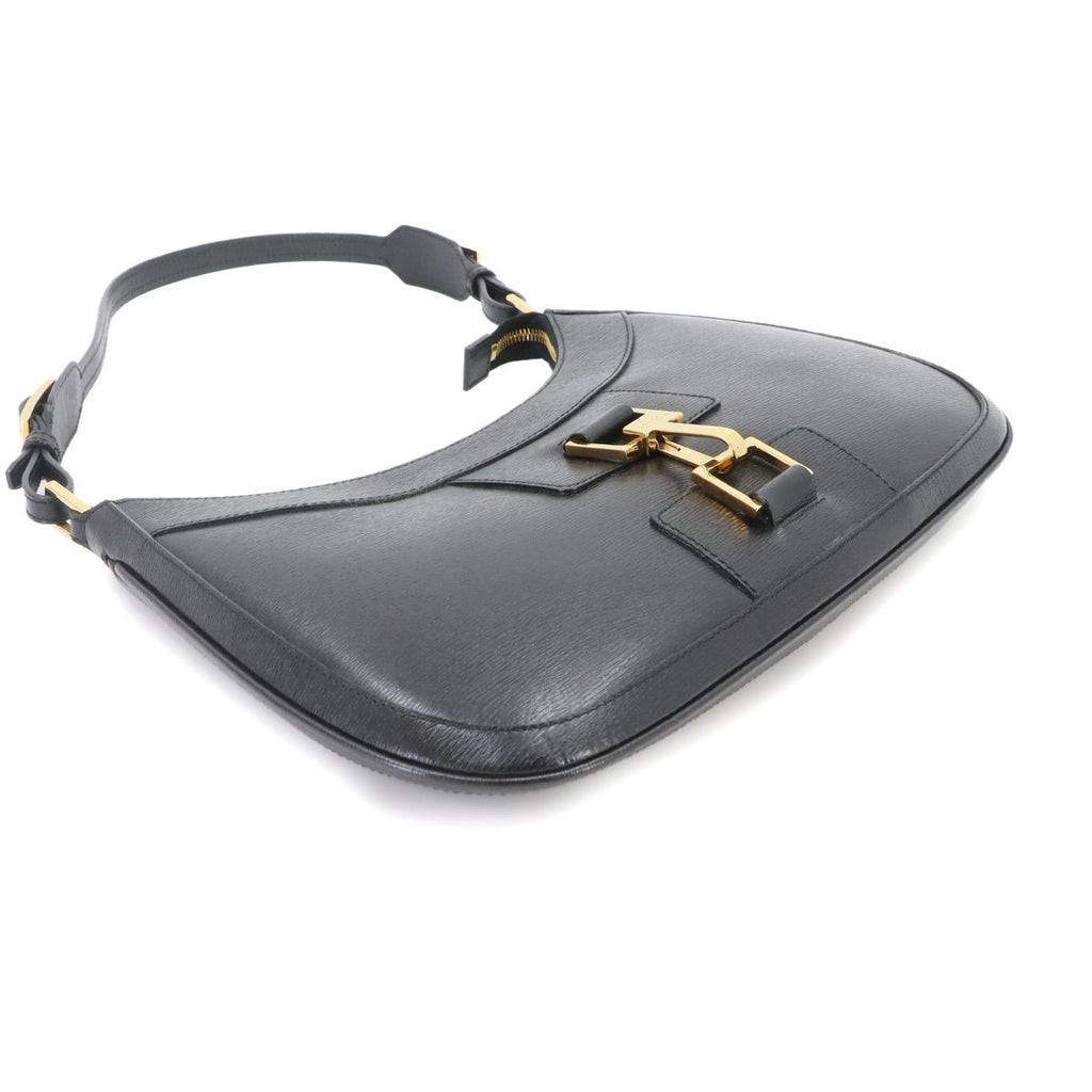 Gucci Shoulder Bag Leather Black Gold — view 5