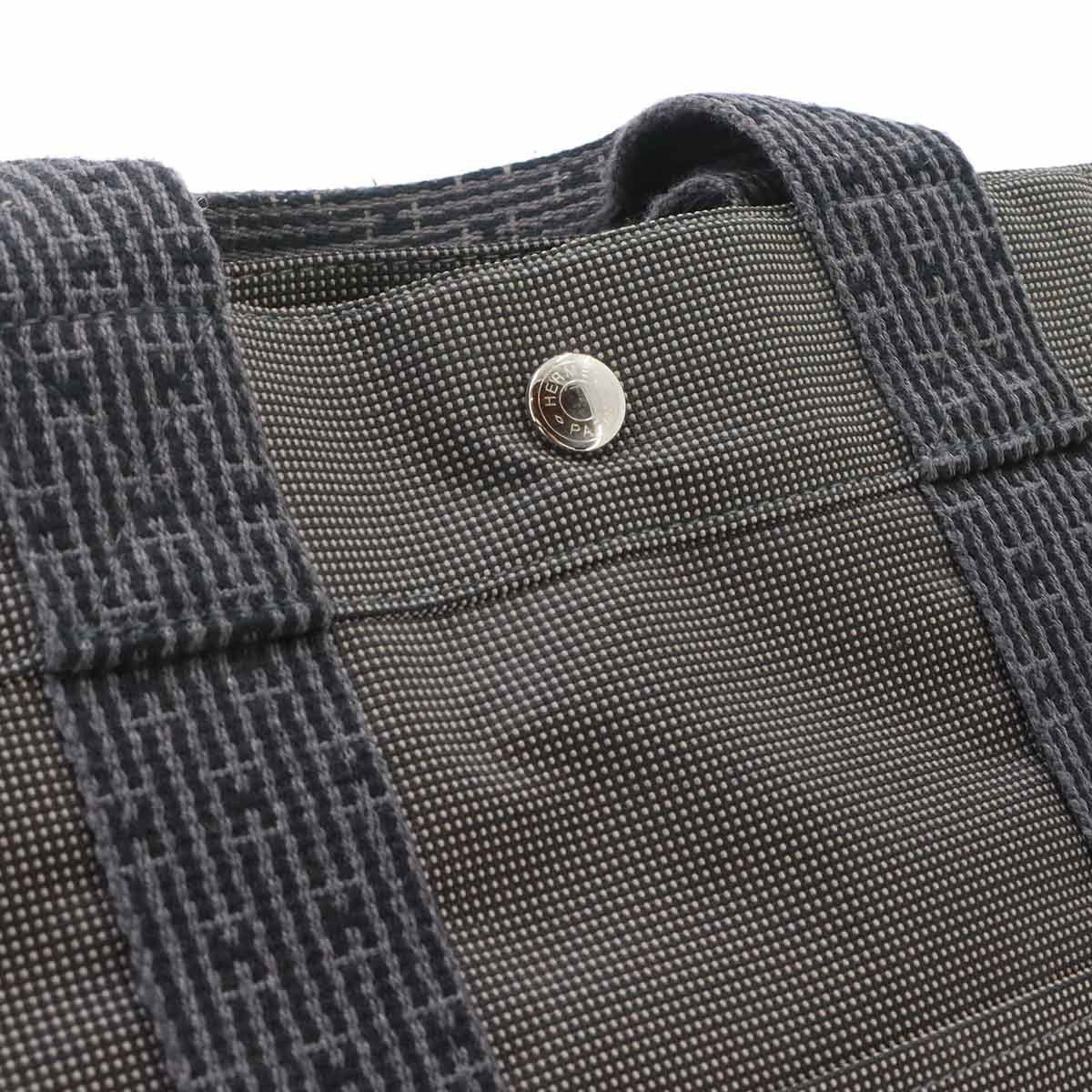 Hermes Her Line Tote Bag MM Canvas Gray Silver Herline — view 8
