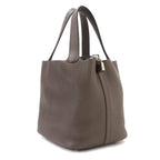 Hermes Picotin Lock MM Hand Bag Taurillon Clemence Etain Silver — view 3