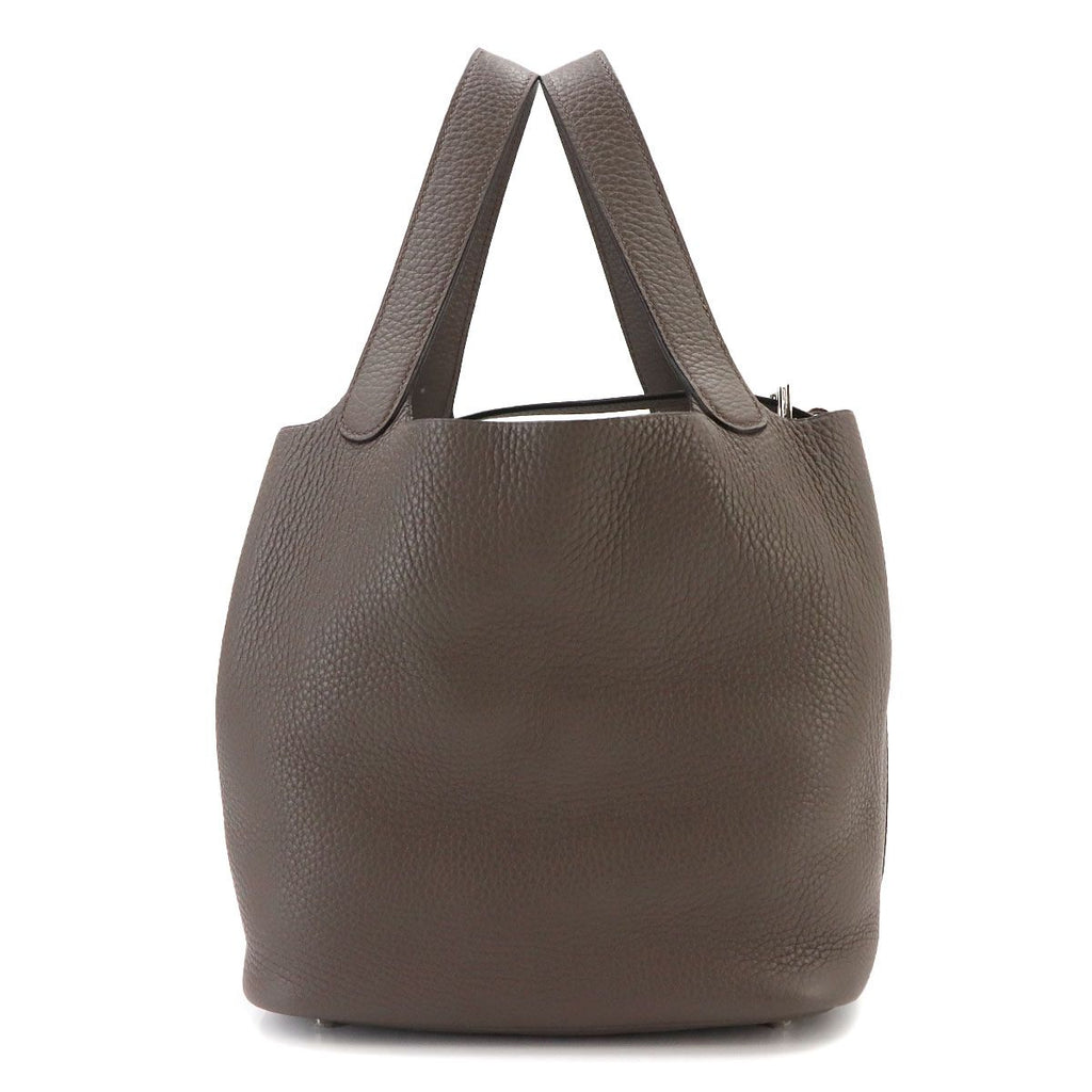 Hermes Picotin Lock MM Hand Bag Taurillon Clemence Etain Silver — view 2