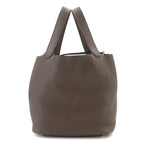 Hermes Picotin Lock MM Hand Bag Taurillon Clemence Etain Silver — view 2