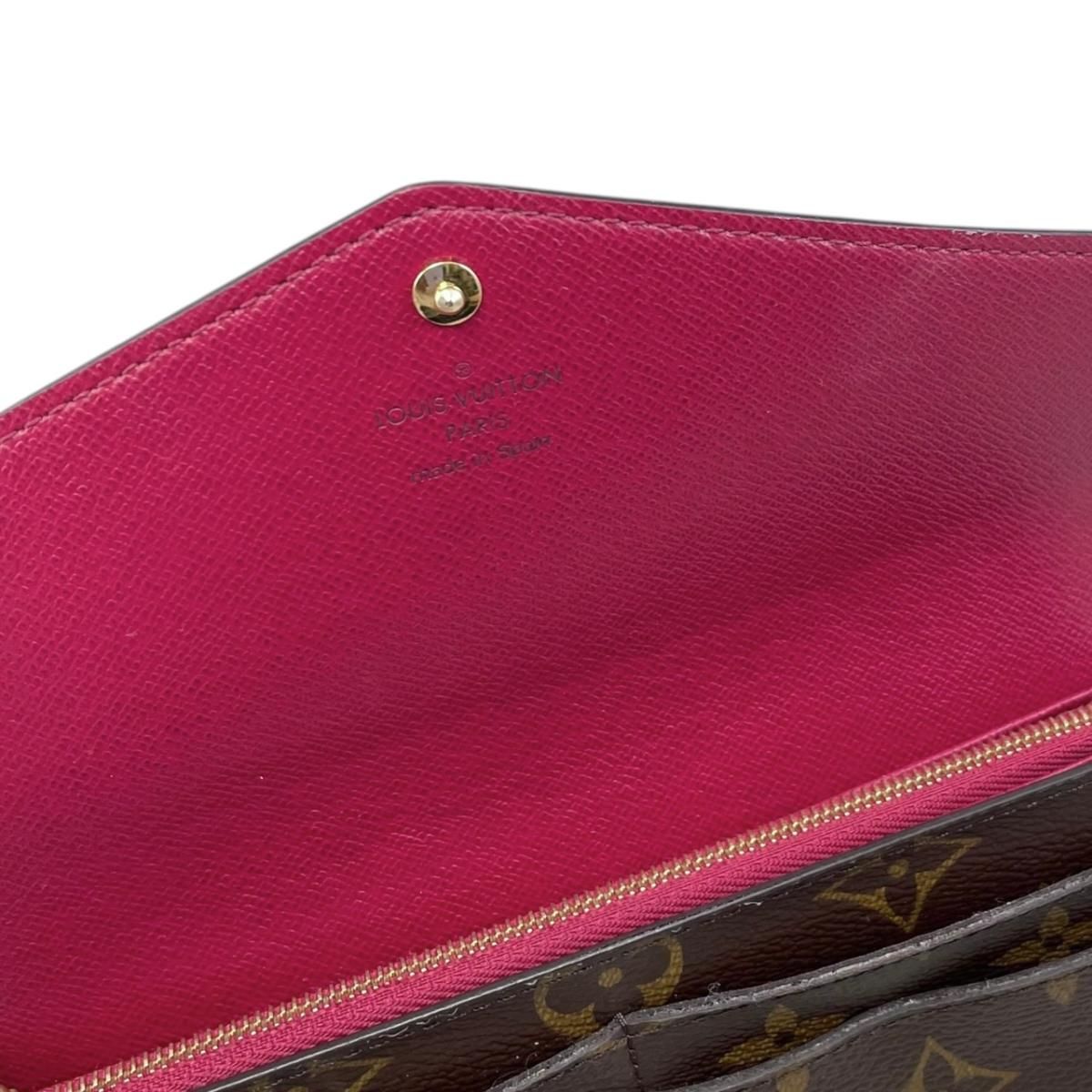 Louis Vuitton Bifold Wallet Portefeuille Sarah Monogram Fuchsia Pink — view 6