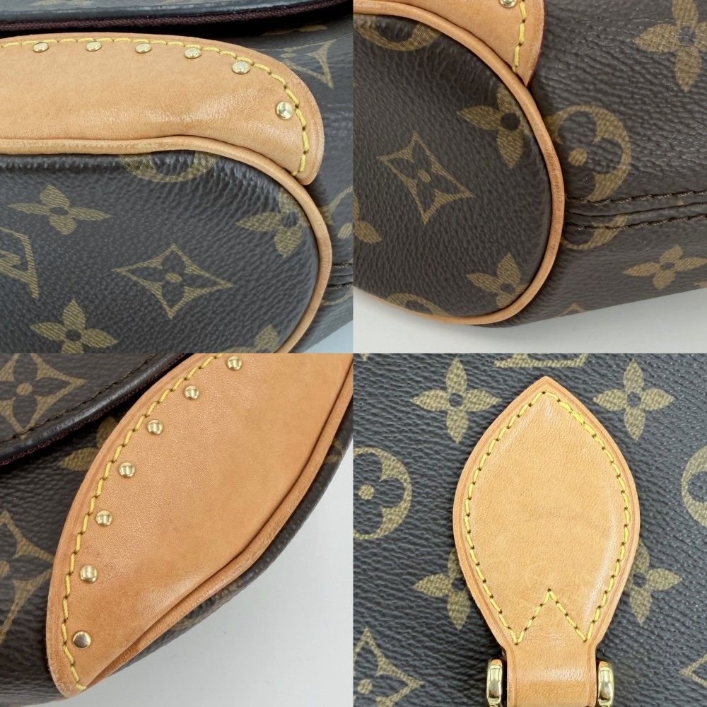 Louis Vuitton Shoulder Bag Monogram Saint Cloud Crossbody Brown Gold — view 6