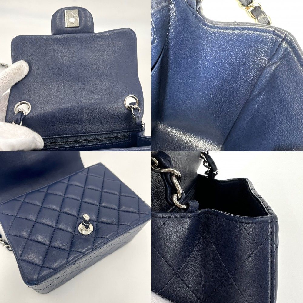 Chanel Shoulder Bag Mini Quilted Turnlock Single Chain Flap Crossbody CC Logo — view 7