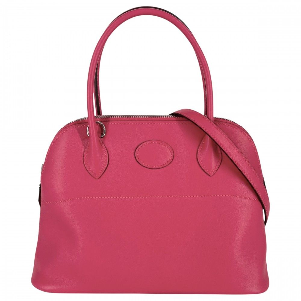 Hermes 2-Way Bolide 27 Handbag Shoulder Bag Crossbody Swift Pink Silver