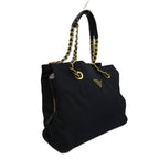 Prada Tote Bag Chain Shoulder Nylon Leather Gold — view 5